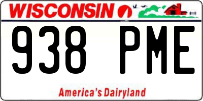 WI license plate 938PME