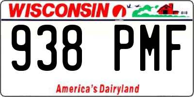 WI license plate 938PMF