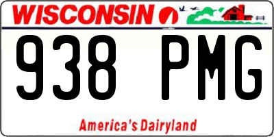 WI license plate 938PMG