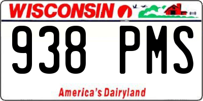 WI license plate 938PMS