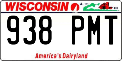 WI license plate 938PMT