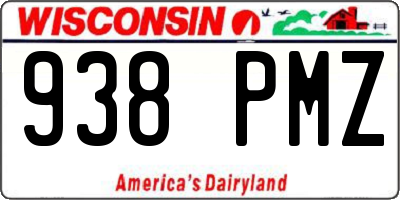 WI license plate 938PMZ