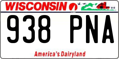 WI license plate 938PNA