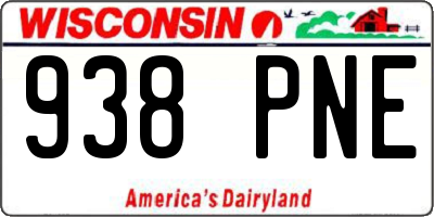 WI license plate 938PNE