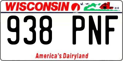 WI license plate 938PNF
