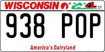 WI license plate 938POP
