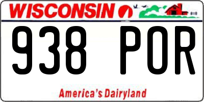 WI license plate 938POR