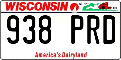 WI license plate 938PRD