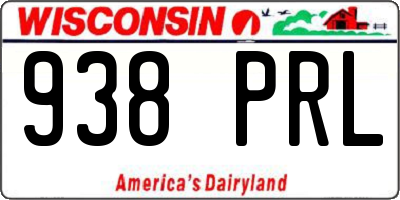 WI license plate 938PRL
