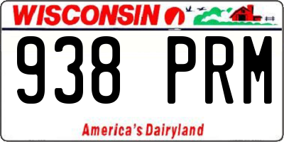 WI license plate 938PRM