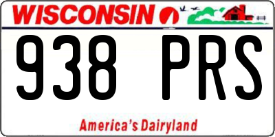 WI license plate 938PRS