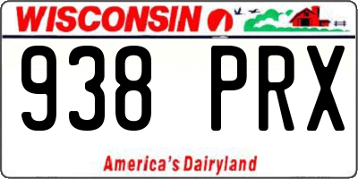 WI license plate 938PRX
