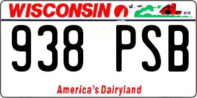 WI license plate 938PSB