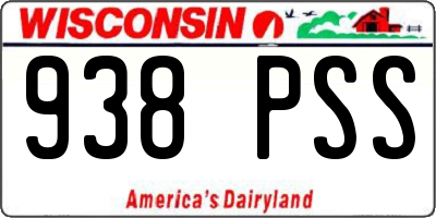 WI license plate 938PSS