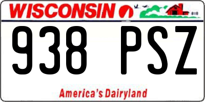 WI license plate 938PSZ