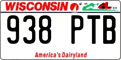 WI license plate 938PTB