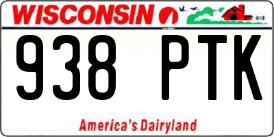 WI license plate 938PTK