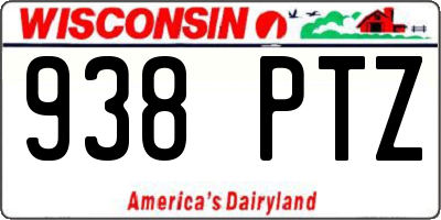 WI license plate 938PTZ