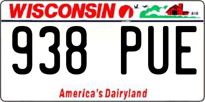 WI license plate 938PUE