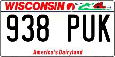 WI license plate 938PUK