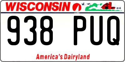 WI license plate 938PUQ