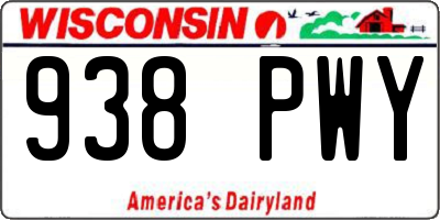 WI license plate 938PWY