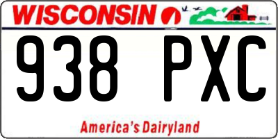 WI license plate 938PXC