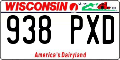 WI license plate 938PXD