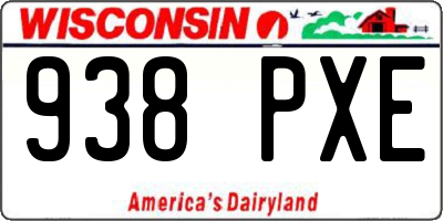 WI license plate 938PXE