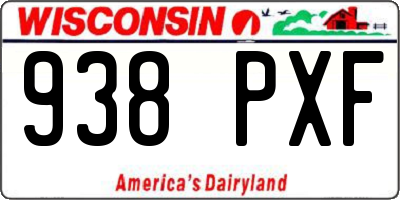WI license plate 938PXF