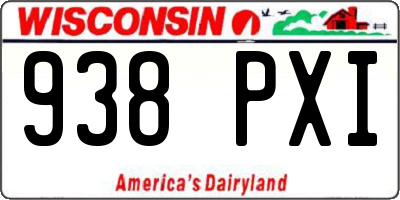 WI license plate 938PXI