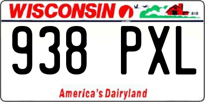 WI license plate 938PXL