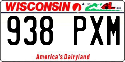 WI license plate 938PXM