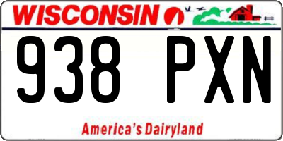 WI license plate 938PXN