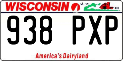 WI license plate 938PXP