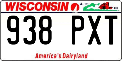 WI license plate 938PXT