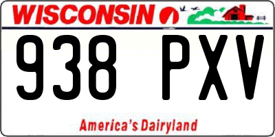 WI license plate 938PXV