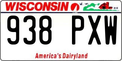 WI license plate 938PXW