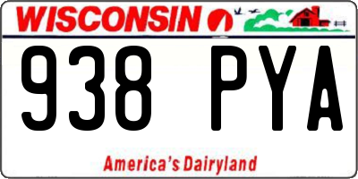 WI license plate 938PYA