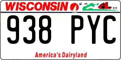 WI license plate 938PYC