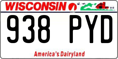 WI license plate 938PYD