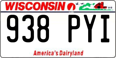 WI license plate 938PYI
