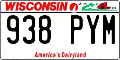WI license plate 938PYM