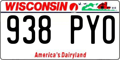 WI license plate 938PYO