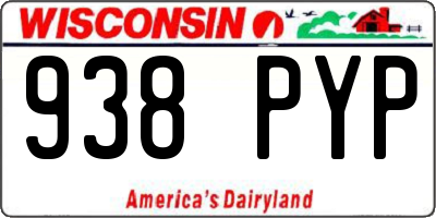 WI license plate 938PYP