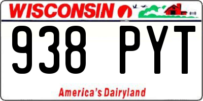 WI license plate 938PYT