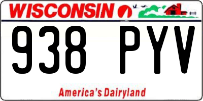 WI license plate 938PYV