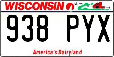 WI license plate 938PYX