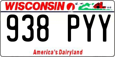 WI license plate 938PYY