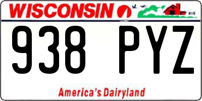 WI license plate 938PYZ